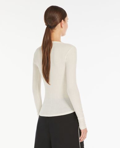  WEEKEND MAX MARA - Áo thun cổ tròn tay dài phom ôm nhẹ Fabia 