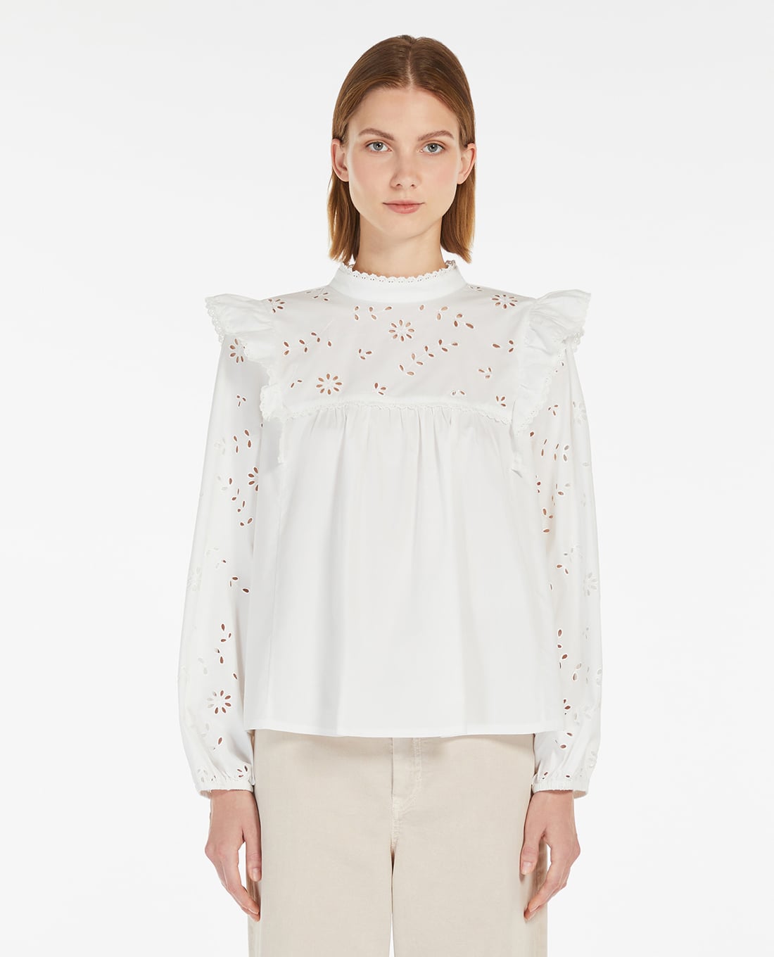 WEEKEND MAX MARA - Áo kiểu nữ cổ tròn tay dài Taddeo