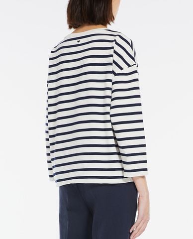  WEEKEND MAX MARA - Áo thun nữ cổ tròn tay dài kẻ sọc Vistola 