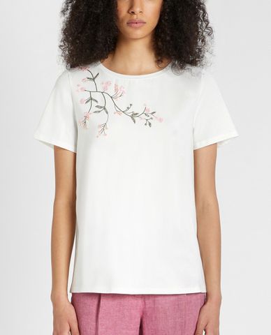  WEEKEND MAX MARA - Áo thun nữ ngắn tay cổ tròn Cotton Jersey 