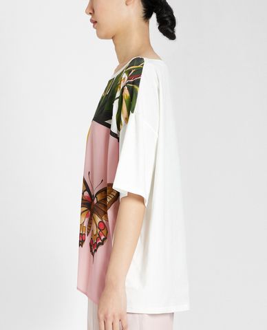  WEEKEND MAX MARA - Áo thun nữ ngắn tay cổ tròn Silk Crepe De Chine 