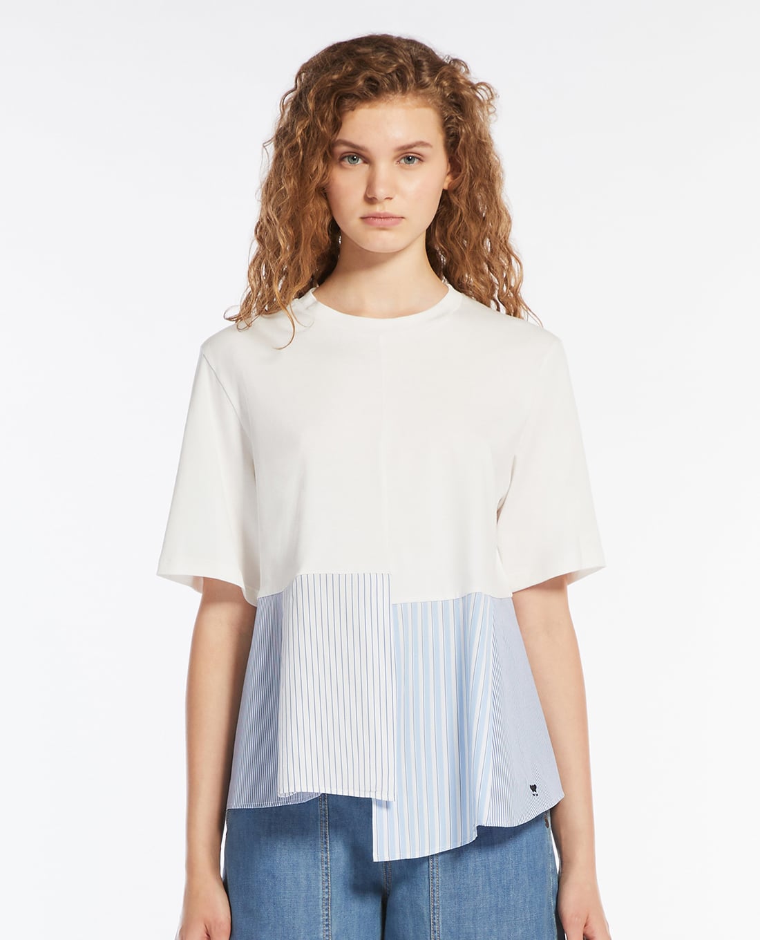 WEEKEND MAX MARA - Áo kiểu nữ cổ tròn tay ngắn Bird