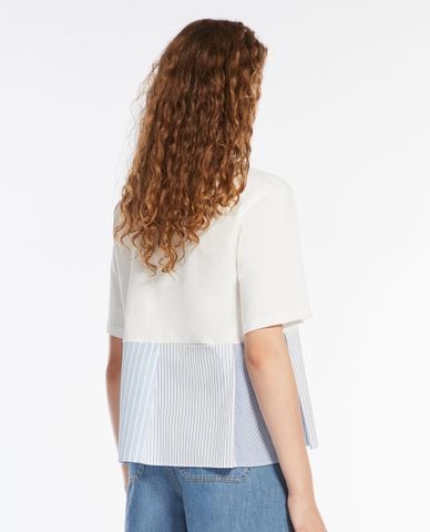  WEEKEND MAX MARA - Áo kiểu nữ cổ tròn tay ngắn Bird 