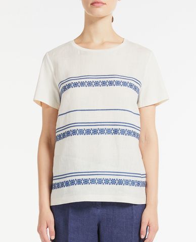  WEEKEND MAX MARA - Áo thun nữ tay ngắn cổ tròn Cotton Jersey 