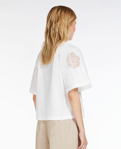  WEEKEND MAX MARA - Áo kiểu nữ cổ tròn tay ngắn Armeni 