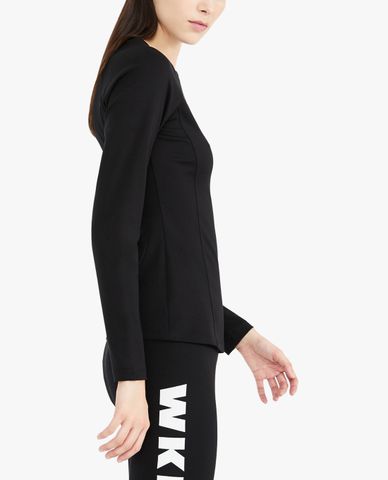  WEEKEND MAX MARA - Áo thun nữ cổ tròn tay dài phom ôm thời trang 