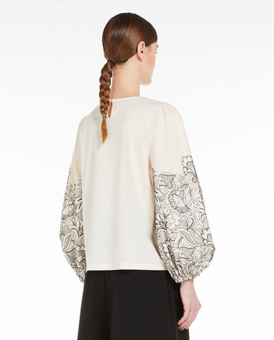  WEEKEND MAX MARA - Áo kiểu nữ cổ tròn tay dài phồng cá tính Avenue 