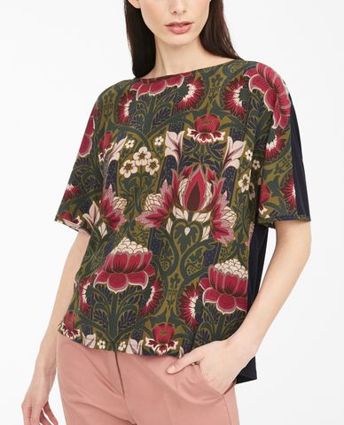  WEEKEND MAX MARA - Áo kiểu nữ ngắn tay họa tiết hoa nổi bật 