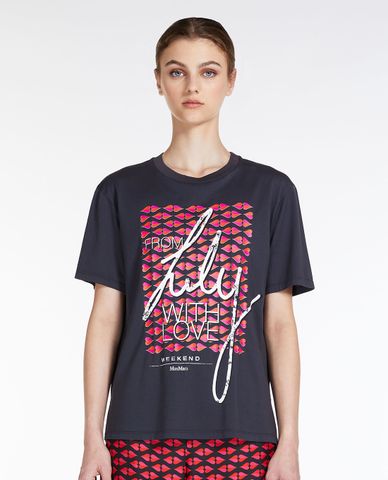  WEEKEND MAX MARA - Áo thun nữ cổ tròn tay ngắn Gattini 