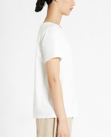  WEEKEND MAX MARA - Áo thun nữ tay ngắn cổ tròn phom suông thời trang 