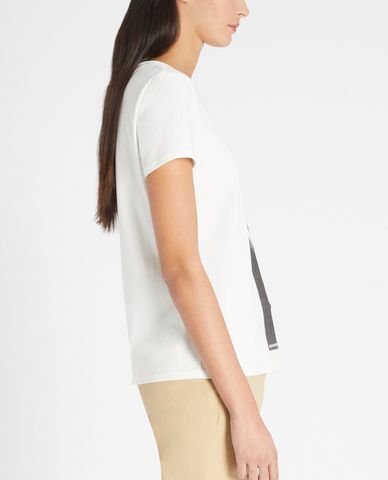  WEEKEND MAX MARA - Áo thun nữ tay ngắn cổ tròn in hình Cotton jersey 