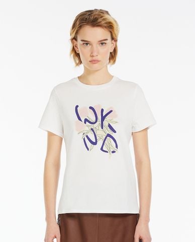  WEEKEND MAX MARA - Áo thun cổ tròn tay ngắn phối hình vẽ nổi bật Nervi 