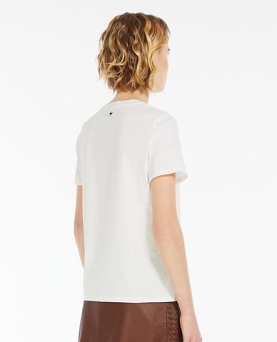  WEEKEND MAX MARA - Áo thun cổ tròn tay ngắn phối hình vẽ nổi bật Nervi 