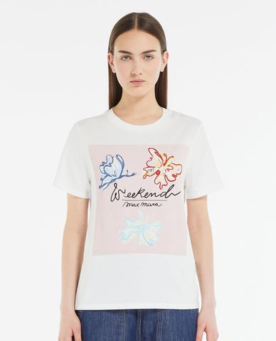  WEEKEND MAX MARA - Áo thun cổ tròn tay ngắn phối hình in nổi bật Yen 