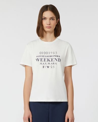  WEEKEND MAX MARA - Áo thun nữ cổ tròn tay ngắn Guglia 