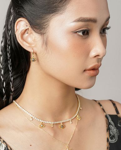  CECI - Khuyên tai nữ khoen tròn hình mắt cá tính 