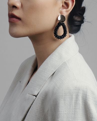  CECI - Khuyên tai nữ dạng xâu chuỗi đính đá sang trọng 