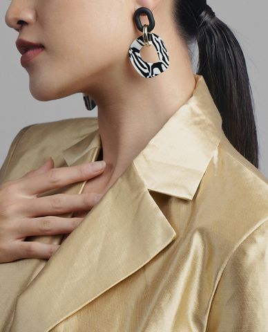  CECI - Khuyên tai nữ chuỗi mắc xích lớn độc đáo 