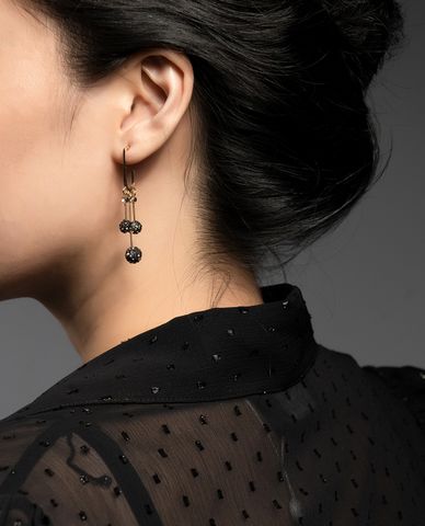  CECI - Khuyên tai nữ dạng thả hình quả cầu tròn đính đá sang trọng 