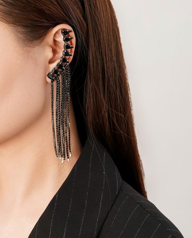  CECI - Khuyên tai nữ đính nhiều đá dáng thả 