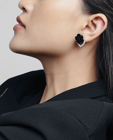  CECI - Khuyên tai nữ hoa hồng thời trang 