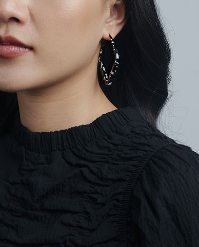  CECI - Khuyên tai nữ khoen vuông to bản thời trang 