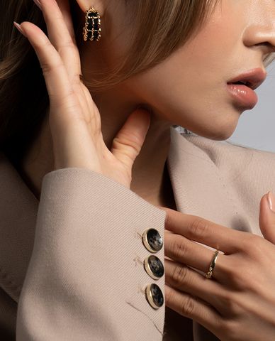  CECI - Khuyên tai nữ nửa khoen tròn cá tính 