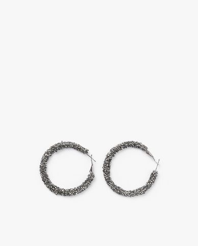  CECI - Khuyên tai nữ khoen tròn bản to đính đá thời trang 