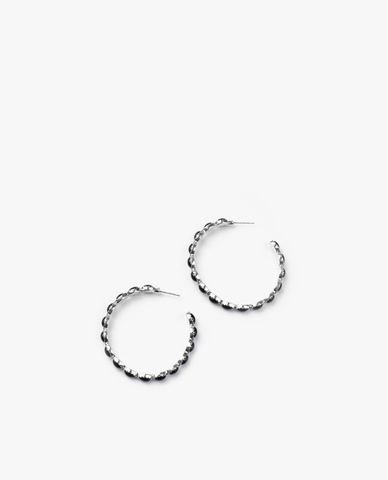  CECI - Khuyên tai nữ khoen tròn dạng hở đính đá to thời trang 