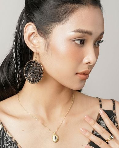  CECI - Khuyên tai nữ khoen tròn bện dây thời trang 