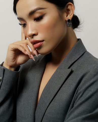  CECI - Khuyên tai nữ dạng chuỗi đính đá sang trọng 