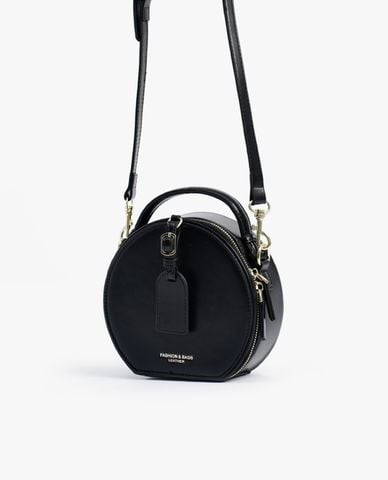  CECI - Túi đeo chéo nữ hình tròn phối zip sang trọng 