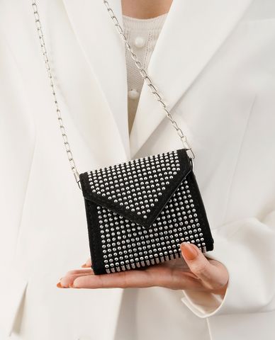  CECI - Túi đeo chéo nữ phom vuông nhỏ đính đá lấp lánh 