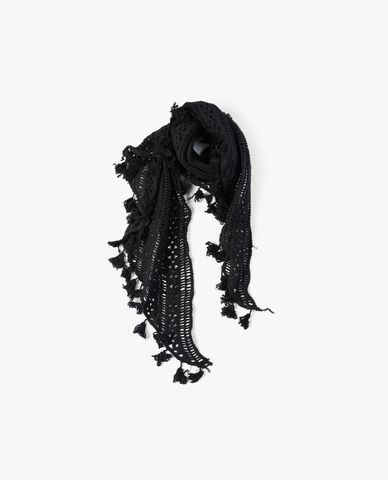  CECI - Khăn choàng nữ phom tam giác phối tua rua thời trang 