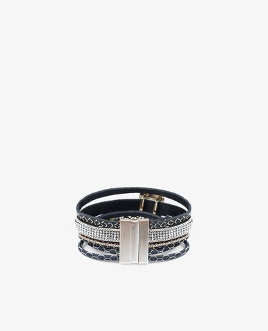  CECI - Vòng đeo tay nữ dây da bản to nhiều tầng cá tính 