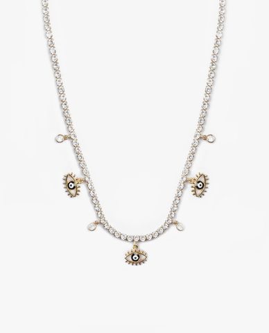  CECI - Vòng cổ nữ đính đá phối hình mắt độc đáo 