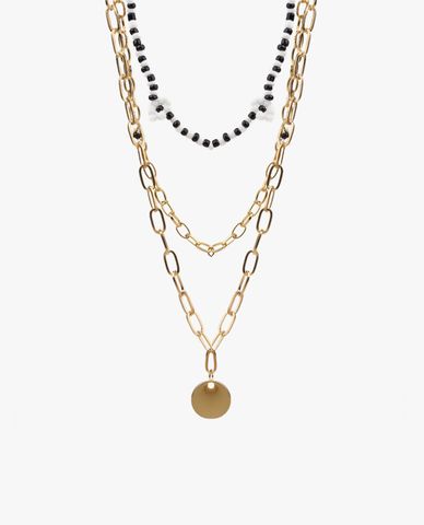  CECI - Dây chuyền nữ nhiều tầng mắc xích phối chuỗi hạt thời trang 