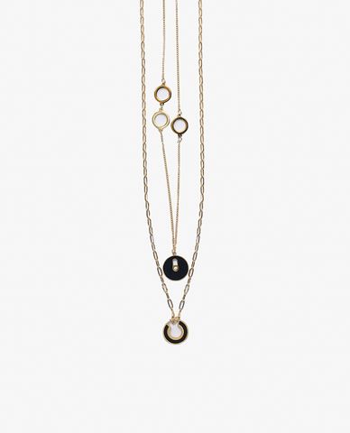  CECI - Vòng cổ nữ 2 tầng mặt tròn thời trang 