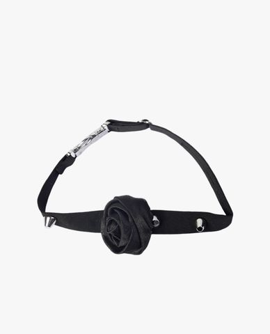  CECI - Vòng cổ vải lụa phối hoa hồng thanh lịch 