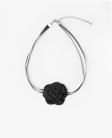  CECI - Vòng cổ nữ choker hoa hồng đen dây đeo dài 