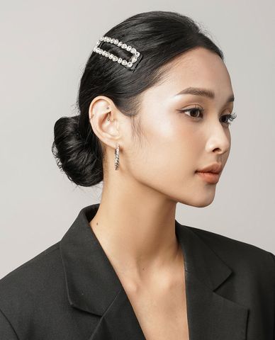  CECI - Kẹp tóc nữ dạng bật bản to đính đá thời trang 