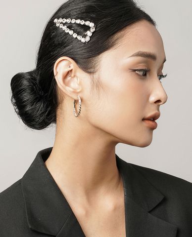  CECI - Kẹp tóc nữ dạng bật hình tam giác đính đá thời trang 