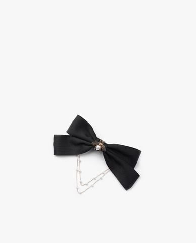  CECI - Kẹp tóc nữ thắt nơ to phối chuỗi xích mảnh sang trọng 