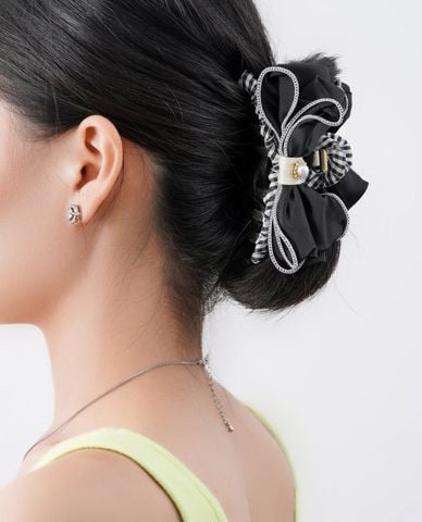  CECI - Kẹp tóc nữ hình chiếc nơ lớn đính ngọc trai thanh lịch 