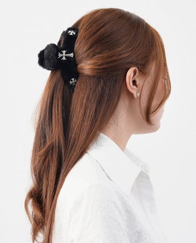  CECI - Kẹp tóc nữ càng cua bọc vải lông sang trọng 