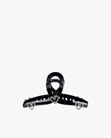  CECI - Kẹp tóc dáng mảnh phối trái tim đính đá nổi bật 