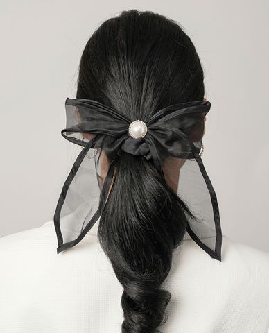  CECI - Dây buộc tóc nữ thắt nơ đính đá sang trọng 