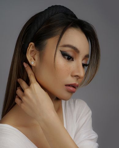  CECI - Băng đô cài tóc nữ vải dệt bản dày hiện đại 