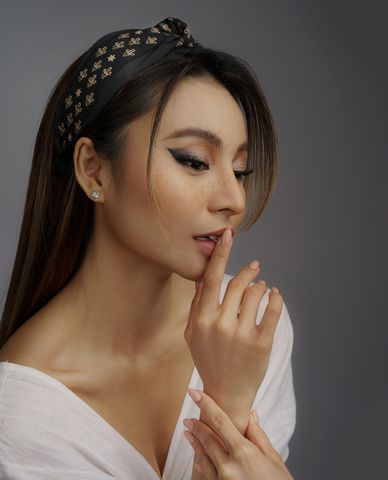  CECI - Băng đô vải nữ thắt nút in họa tiết thời trang 