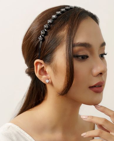  CECI - Băng đô cài tóc nữ đính đá hình thoi trẻ trung 